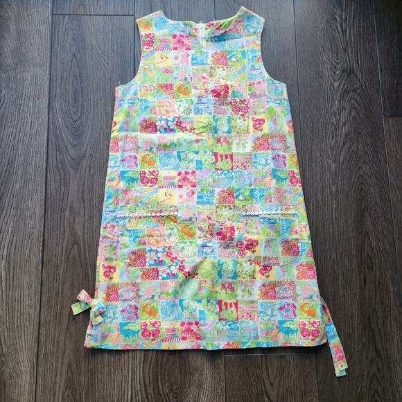 Lilly Pulitzer Shift Dress in State of Mind Patchwork Print, girl's size 10 - Picture 1 of 6